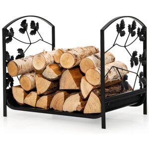 COSTWAY Estante para Leña de Alta Resistencia, Soporte para Leña de Acero de 41 cm, Cesta de Leña hasta 50 kg, Apto para Estufa, Brasero, Uso Image