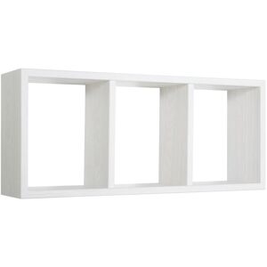 AHD AMAZING HOME DESIGN Estante rectangular de pared 3 compartimentos mod. Tristano Roble blanqueado Image