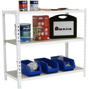 Simonrack - Estantería metálica sin tornillos simonclick de 3 estantes (100x100x50cm) blanco y madera Image