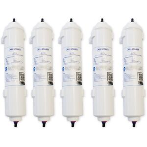 Filtro de agua AllSpares (5 uds.) para refrigeradores compatibles con Samsung DA29-10105J / HAFEX/EXP / EF-9603 / WSF-100, LG 5231JA2010B / Image
