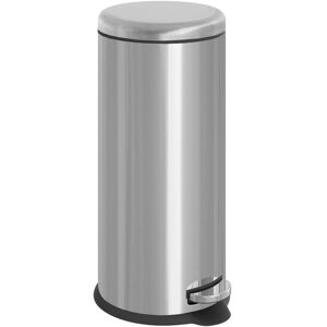 Homcom - Cubo de Basura con Apertura a Pedal con Volumen de 30 l Acero Inoxidable Plateado Image