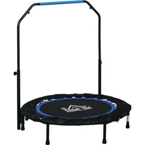 Homcom - trampolín de fitness Ø102 cm cama elástica plegable con mango ajustable de 4 niveles marco de acero para entrenamiento piernas cuerpo Image