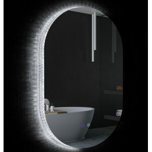kleankin espejo de baño con luces LED 81x51 cm espejo de pared con 3 colores ajustables interruptor táctil función de desempañado horizontal vertical Image