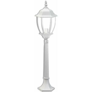 Trade Shop Traesio - Trade Shop - Lampione Giardino 870mm Lanterna In Vetro E27 Luce Esterno Alluminio Es39 Bianco - Image