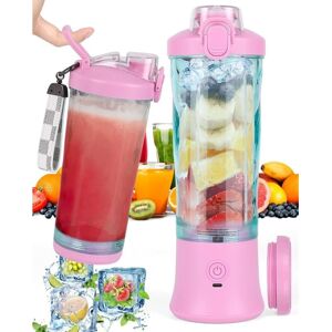KZQ Licuadora portátil para batidos de 600 ml con 6 cuchillas, 4000 mAh, minilicuadora que exprime 25 tazas de jugo para la oficina, camping y viajes, Image