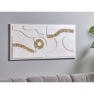 FIJALO Lienzo Abstracto C/Motivos En Rafia 140X70 Cms. 140X3X70 Cms Image