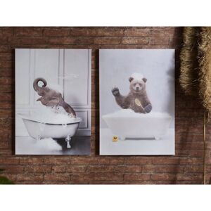 FIJALO Lienzo Impr. Animales Baño 50% Oleo 50X70 Cms. S/2 50X3X70 Cms Image