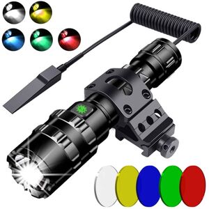 JUSCH Linterna LED profesional, enfoque ajustable, resistente al agua, carga USB, 3000 lúmenes, batería incluida, color negro Image