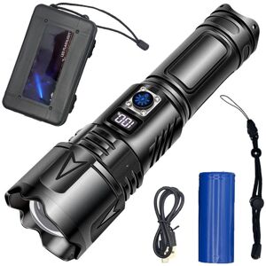 UGREAT Linterna LED Ultra Potente, Linterna Recargable USB C, Antorchas Tácticas Multifunción de Largo Alcance, Linterna Impermeable IPX6 con Zoom, Pantalla Image