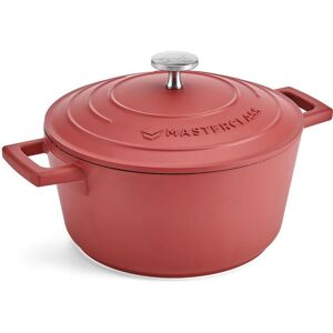 MasterClass Cazuela Pequeña con Tapa 2,5L/20 cm, Aluminio Fundido Ligero, Apta para Horno y Placa de Inducción, Rojo Image