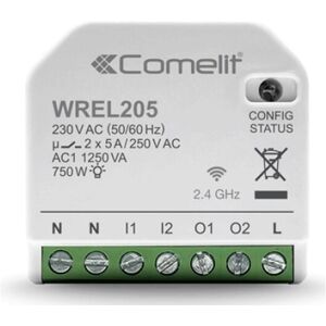 Comelit - Módulo de hogar inteligente Wi-Fi para la gestión de la luz 2 Salidas 5A WREL205 Image