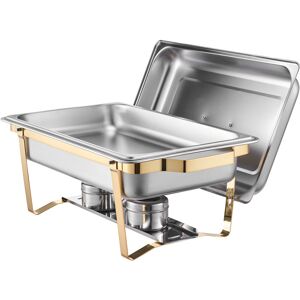 Mophorn - Juego de bufé de escalfadores 8 cuartos de galón, paquete de 4. Escalfador de acero inoxidable con 2 bandejas grandes y 4 bandejas Image