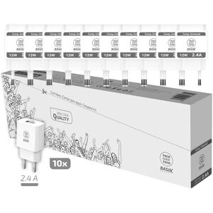 Pack ahorro 10 cargadores basik 2,4a blanc (usb-a) Image