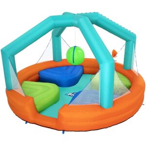Bestway - Piscina Hinchable Dodge & Drench Water Park 450x450x268 cm con Juego de Pelota Suspendida y Plataformas Image