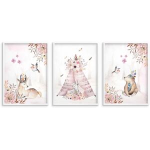 Pósters infantiles Marco blanco Cuadros para habitación de niña en la pared Image