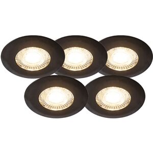 Moderno Set de 5 focos empotrables negros regulables en 3 pasos - Ulo Plástico Redonda Incluye led Max. 1 x 5 Watt - Qazqa Image