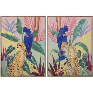 ADDA HOME Set2 Cuadros Animales Con Marco Dorado 60x4x80 Cm Image