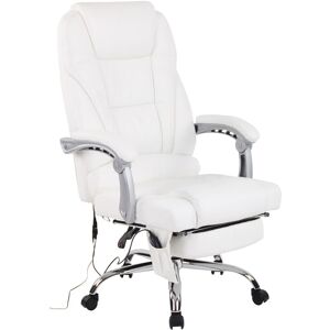 CLP - Sillón de oficina Pacific de cuero auténtico con función de masaje Blanco Image