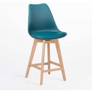 Sklum - Pack de 2 taburetes altos 65 cm con cojín en polipiel Nordic Image