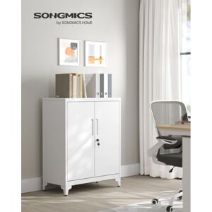 SONGMICS Archivador de Oficina, Armario Multifuncional, Armario de Oficina de 2 Puertas, con Cerradura, Armario de Almacenamiento de Acero, para Oficina, Sala Image