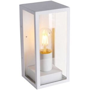 Trade Shop Traesio - Trade Shop - Porta Lampada Esterno Vetro Vt8517 Bianco Matto E27 Ip44 Retro Illuminazione - Image