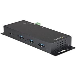 StarTech.com Hub USB-C de 4 Puertos de 10Gbps - Ladrón Concentrador USB Tipo C Industrial de Metal con 3 Puertos USB-A y 1 USBC - Protección ESD Image