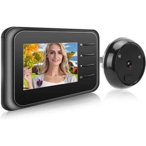 LINJOU Timbre con video inteligente inalámbrico - Cámara de seguridad con pantalla LCD de 2,4" - Visión nocturna por infrarrojos - Gran angular de 90° Image