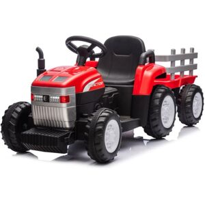 Mediawave Store - Tractor Eléctrico para Niños Lamas LT984 con Remolque Removible 12V Color: Rojo Image