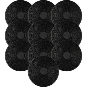 vhbw 10x filtro de carbón activado compatible con Hoover CFT631X, CFT631W, CBP6124W, CBP6124GR, CFT9104SX, CFT636/1W campanas cocina - 17,5 cm Image