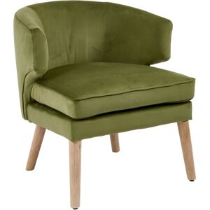 Wahson Office Chairs - Sillón de Terciopelo Grueso Acolchado Moderno Ocasional Bañera Sillón Cómodo con Patas de Madera para Dormitorio Salón, Verde, Image