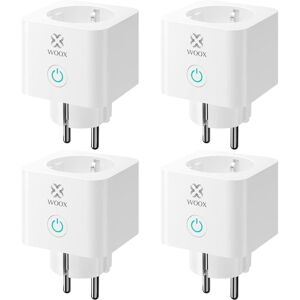 WOOX Enchufe Inteligente WiFi 4 Pack, Monitor de Consumo WiFi Enchufe 16A, Certificado tüv, Control Remoto, Control De Voz, Temporizador Image