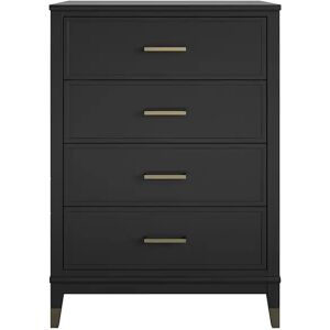CosmoLiving by Cosmopolitan Cómoda con 4 cajones en MDF negro Image