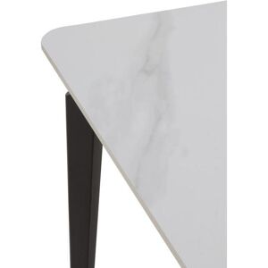 Mesa cerámica blanca con patas de metal negras 140x80 Image