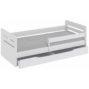 Les Tendances Cama infantil con barrera de seguridad extraíble blanca Moly-Ropa de cama 80x180 cm-Cajones Con cajón Image