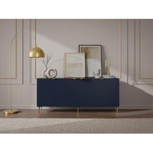 Unique Aparador con 4 puertas de MDF y acero - Azul y dorado - YESINIA Image