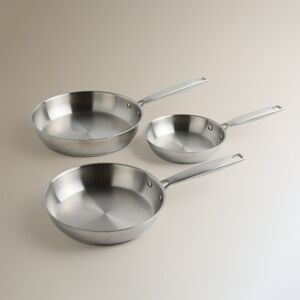 El Corte Inglés Set de 3 sartenes de acero inoxidable sin antiadherente Smart. Acero Image