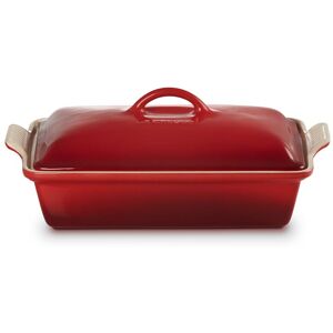 Le Creuset Bandeja de horno rectangular con tapa cerámica de gres Heritage . Rojo 33 cm Image