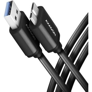 AXAGON Cable de cargamento BUMM3-AM10AB Micro-B USB <-> USB-A 3.2 Gen 1, 1m, 3A, ALU, PVC, Negro Image