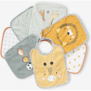 Pack de 7 baberos para bebé VERTBAUDET verde agua Image