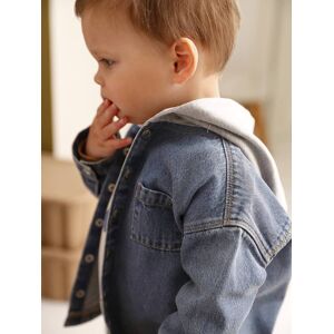 VERTBAUDET Camisa denim con capucha personalizable para bebé stone Image