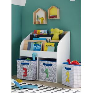 VERTBAUDET Mueble para organización con 2 compartimentos + estantería librería School blanco claro liso Image