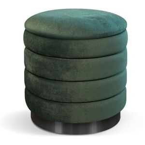 Konte.Design Puf de almacenaje en tejido efecto terciopelo verde Image
