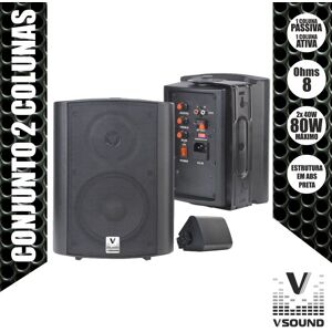 VSOUND  Conjunto 2 Colunas 5" Passiva+amplificada 80W Image