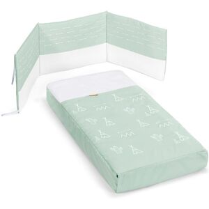 Cotinfant Juego Textil 2 Piezas para Cuna (60 x 120 cm.): Colcha + Protector para Cuna Tipi verde. Verde niño Image