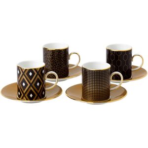 Wedgwood Set 4 tazas de café con plato Gio Gold . Negro Image