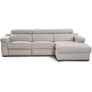 El Corte Inglés Sofá de 3 plazas con chaiselongue derecha con arcón y 1 asiento relax eléctrico en tejido microfibra City . Brutus/Gris claro Image