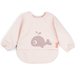 Done by Deer Babero impermeable con bolsillo recoge migas y mangas Sea Friends. Rosa pastel niño Image