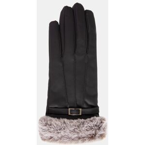 Isotoner Guantes en negro con hebilla a tono.  (única) Image
