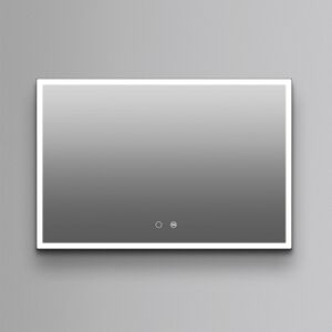 Ledimex Espejo de baño rectangular con luz frontal Suiza . Negro 100 x 80 cm Image
