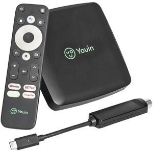 Youin Receptor You-Box T2, Android TV, sintonizador TDT integrado, Asistente de Google & Chromecast built-in. Negro Image